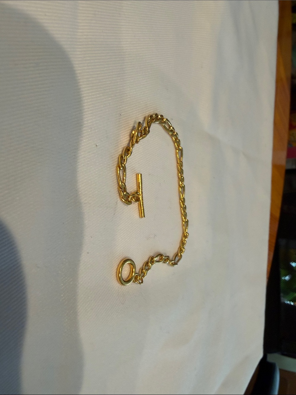 24k 999 gold figaroo   chain bracelet 7”